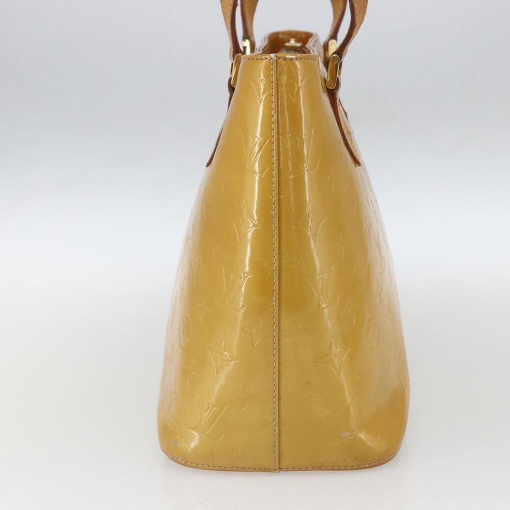 LOUIS VUITTON Monogram Vernis Houston Hand Bag Beige M91004 LV Auth ka1387 - Picture 4 of 16